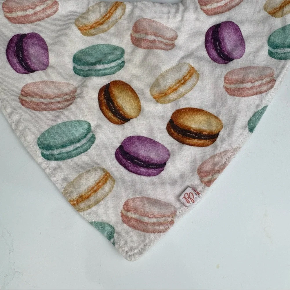 Posh peanut two cotton drool bibs pink french bulldogs and white macarons